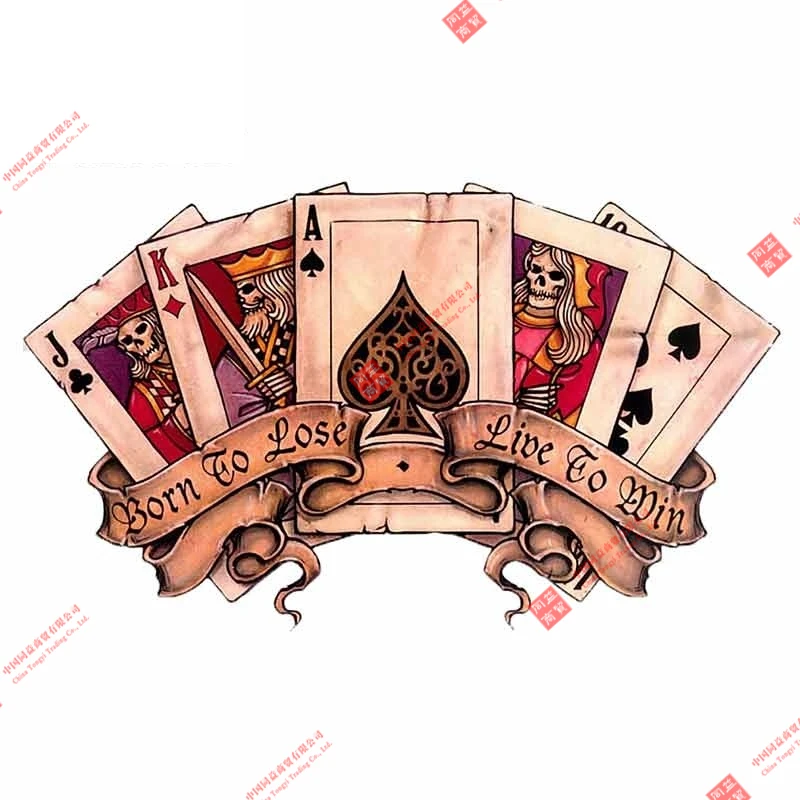 Funny Car Sticker Retro Poker Joker Skeleton Spades Ace Anime Decal Decor for RV Auto Motocross Racing Laptop Trunk Wall