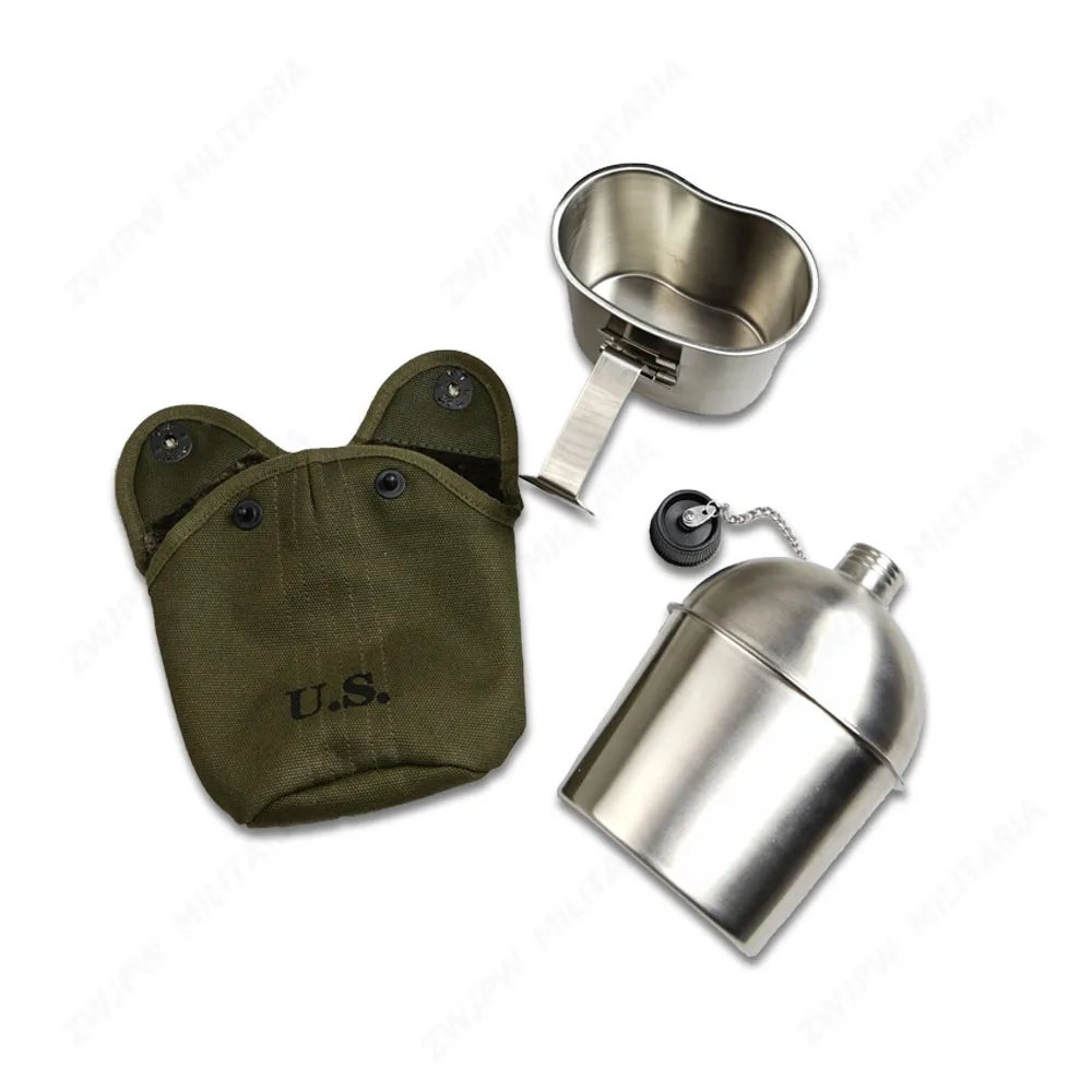 WW2 US Army Military M-1910 1945 Outdoor Camping Hiking  Kettle 1 L  with Cover