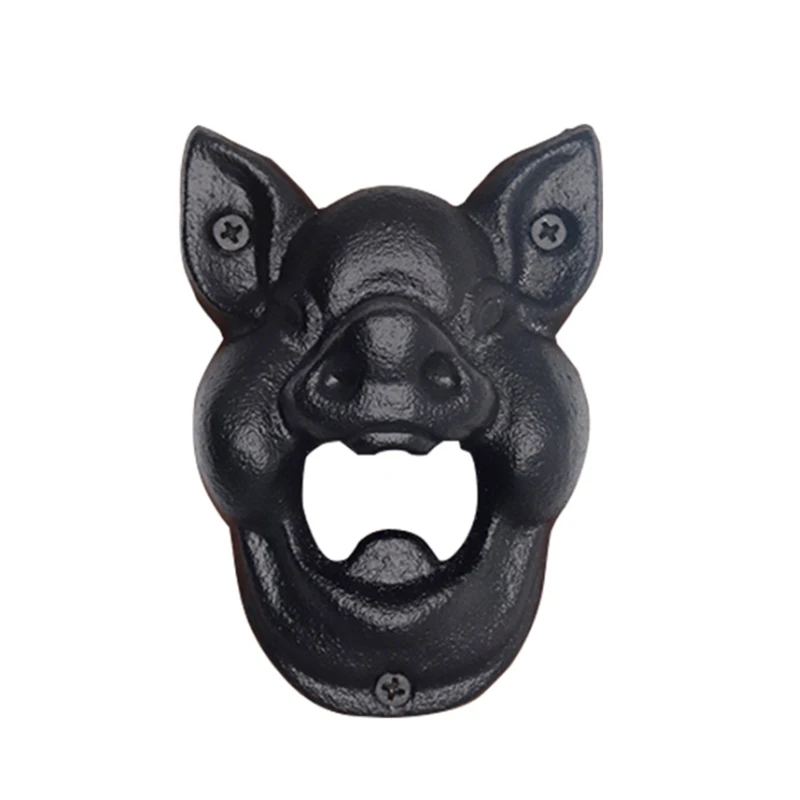 1PCS skull pig Bear Dog head bottle openers Cast iron Wall Mount wine beer openers