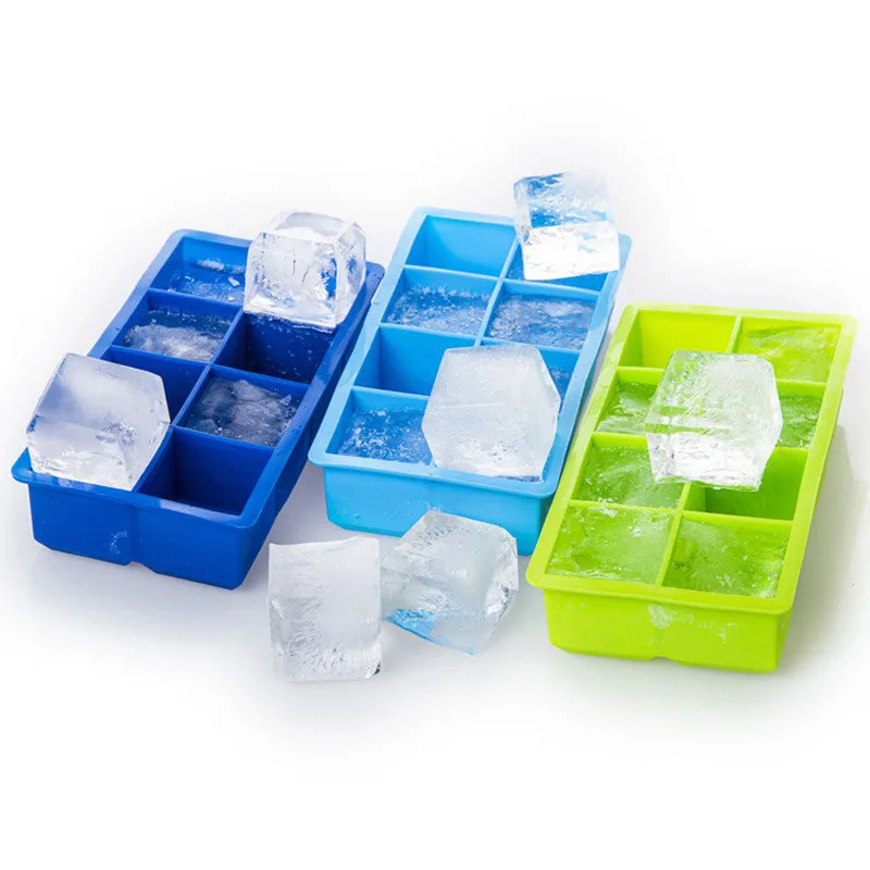 

Food Grade Silicone Ice Cube Mold 4/6/812 Grids Square DIY Ice Cube Mold with Lid Cube Maker Ice Tray Bar Kitchen Accessories