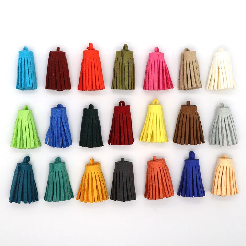 Vintage Leather Tassels for DIY Craft, 3cm, Mini Fat, Suede, Phone, Tassels, Pendant Earrings, Jewelry Making, 10Pcs