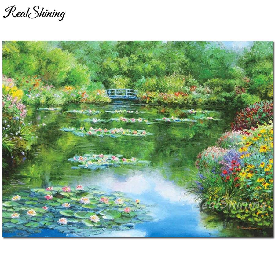 5d Diy diamond painting Modern Impression Claude Monet Water Lily Pond Abstract full square round drill diamond embroidery F171