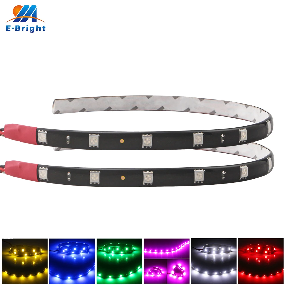 

2PCS Led Strip Light 30 CM 5050 12 SMD Waterproof Car Underglow Light Motorcycles Golf Cart Decoration Interior Exterior Lights