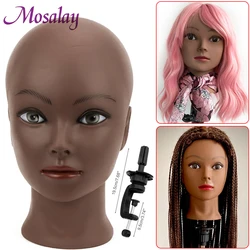 Mannequin Head Dolls Display Cosmetology Manikin Head Dolls Bald African Training Head Without Hair For Making Wig Hat Display