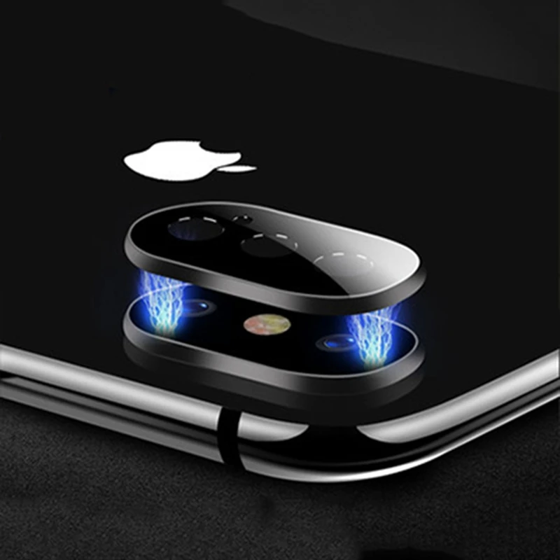 Camera Lens Glass For iPhone XS Max X X S XR Full Cover Metal Ring Case Screen Protective Glass for iPhone X XS XSMAX Lens Case