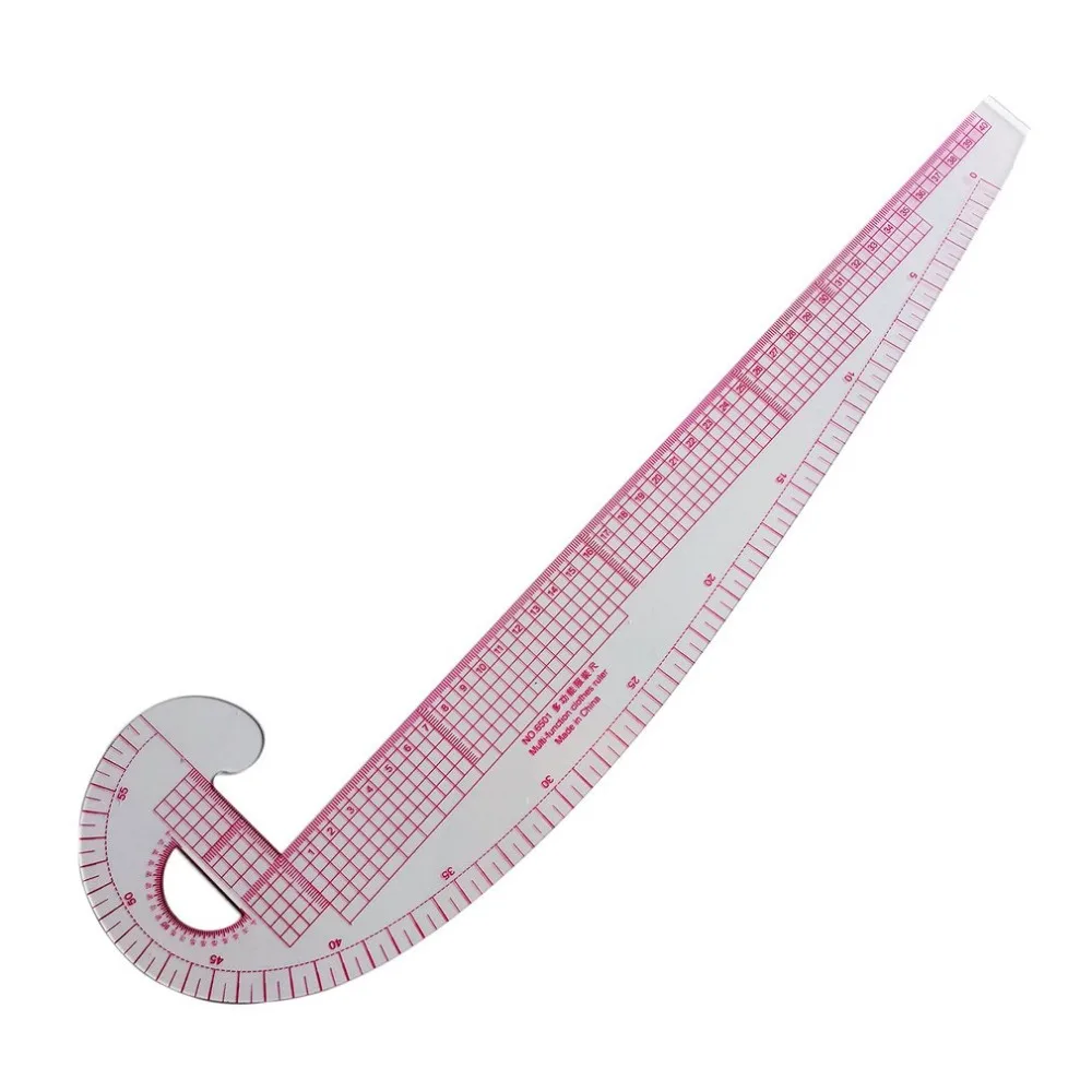 Multi-function Plastic French Curve Sewing Ruler Tailor Ruler Design Making Clothing 360 Degree Bend Ruler Measure Tools