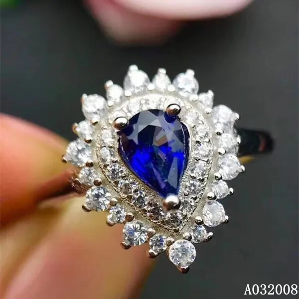 

KJJEAXCMY boutique jewelry 925 sterling silver inlaid natural sapphire ring delicate ladies classic ring support testing