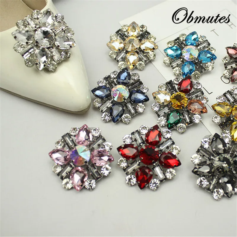 

2PCS Rhinestone Shoes Decoration Crystal Wedding Bridal Flower Shoe Clips Shoes Accessories Party