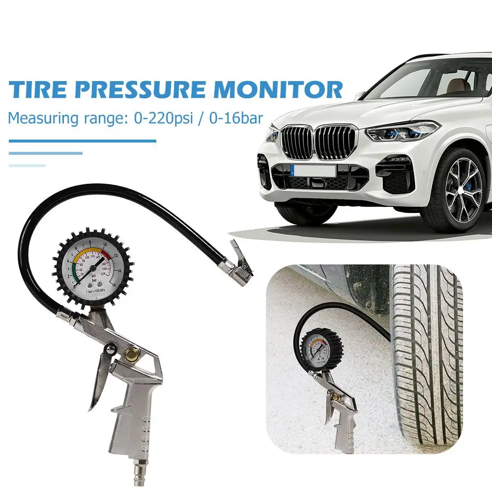 

0-220psi Auto Car Tire Air Pressure Gauge For Car Motorcycle SUV Inflator Pumps Vehicle Tire Repair Tools Pressure Gun Type