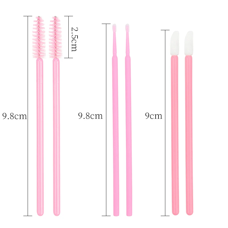 200 pcs pincéis de maquiagem de cristal descartáveis conjunto de ferramentas de cílios labial microbrush varinhas rímel aplicador ferramentas de extensão de cílios