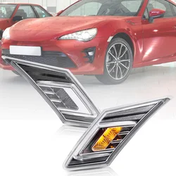 Clear Lens Switchback LED Side Marker Turn Signal Light For Subaru BRZ 2013-2020 Toyota GT86 Scion FR-S Running/Positon Lamps