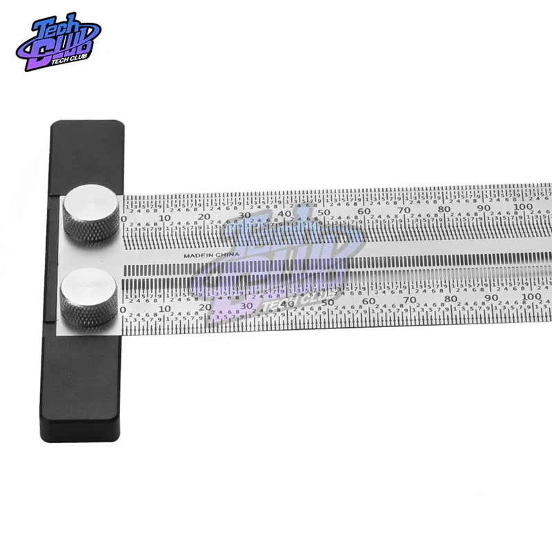 High-precision Scale Ruler T-type Hole Ruler Stainless Woodworking Scribing Mark Line Gauge Carpenter Measuring Tool Marcazas