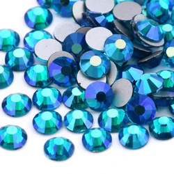 SS16 SS20 Malachite Blue AB Flat back deco Non hotfix rhinestones for DIY Apparel Decoration Rhinestone glue on stone