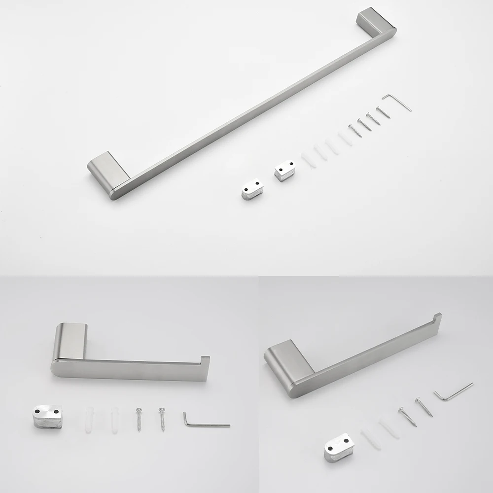 Imagem -06 - Parede em Suporte do Papel Higiênico Barra de Toalha Banheiro e Cozinha Acessórios de Hardware Cromo e Preto Aço Inoxidável de