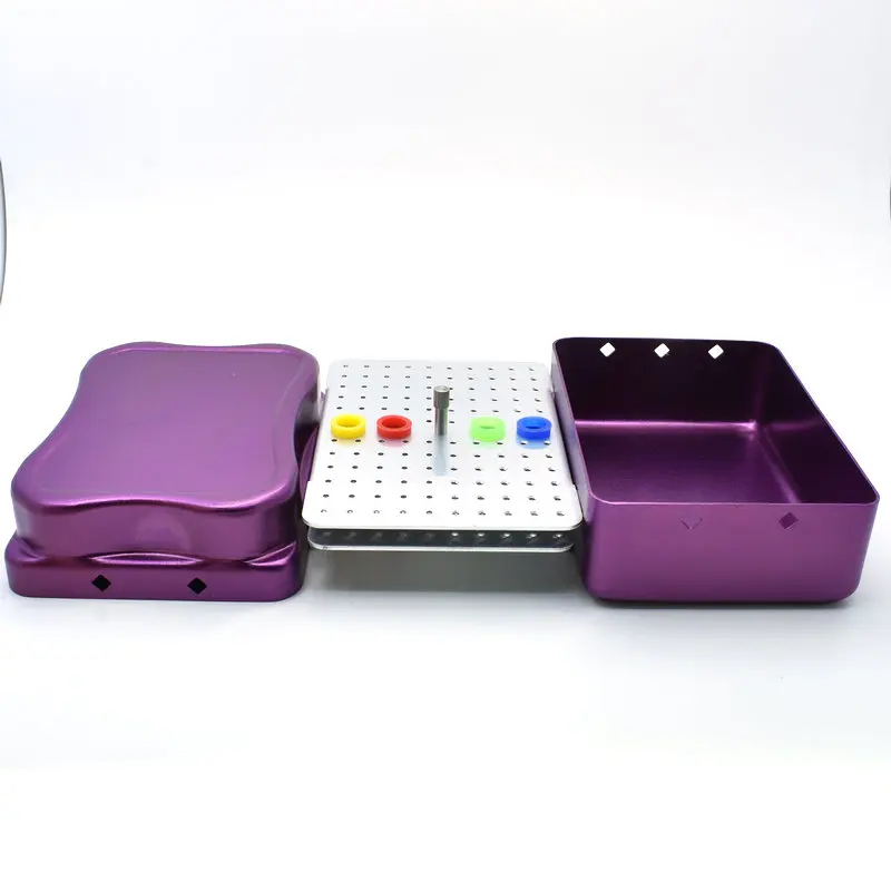 Dental 120 Holes Disinfection Endo Files Holder Box Autoclave Sterilizer Case Burs For Oral Care Tools Random Color