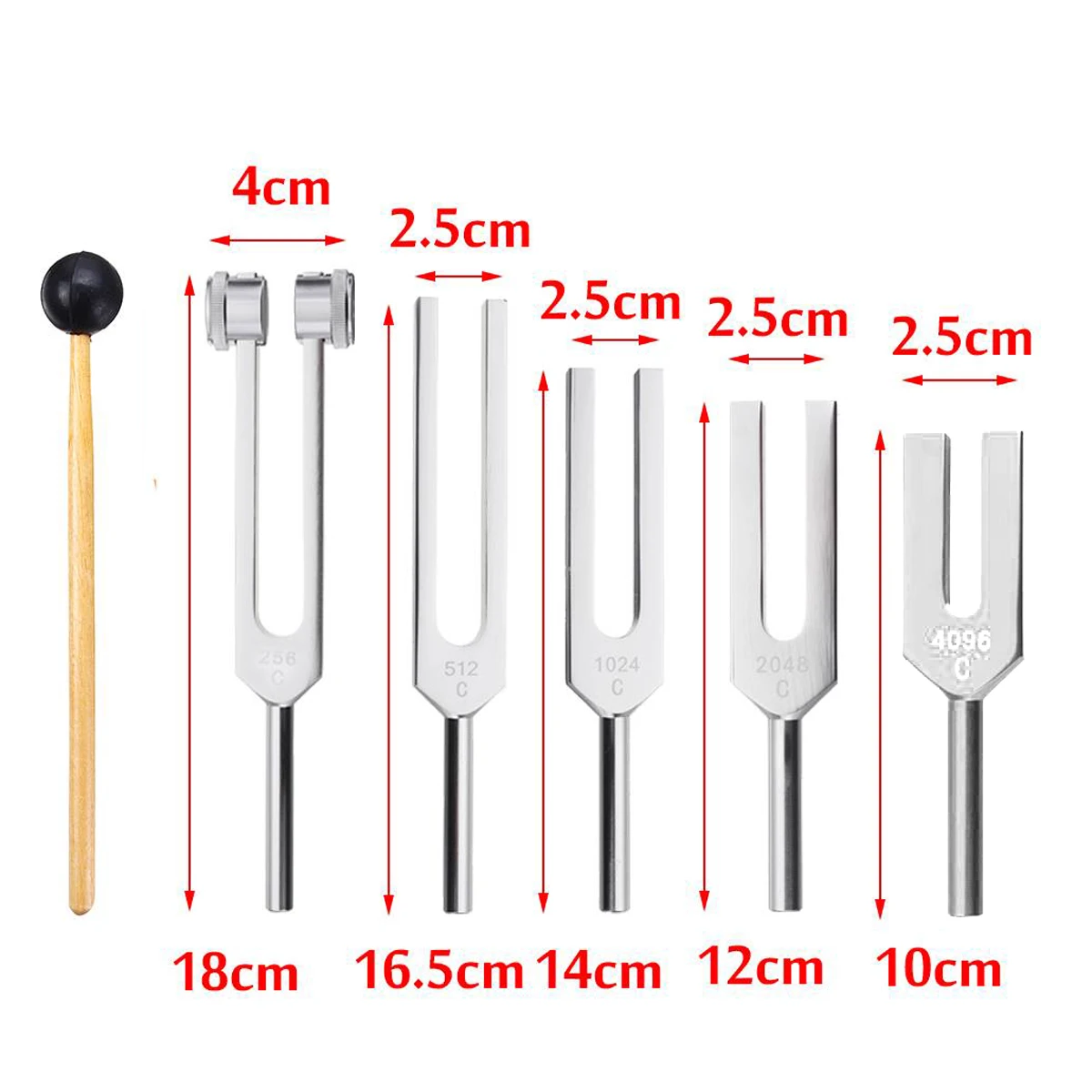 128Hz 256Hz 512Hz 1024Hz 2048Hz 4096Hz Neurological Body Massage Chakra Tuning Fork Hammer Stick Sound Healing Therapy Tool B2