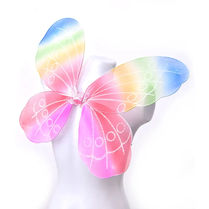 Girls Fairy Butterfly Wing Rainbow Children Birthday Party Fancy Dress Up Butterfly Costume Fairy Costume Apparel