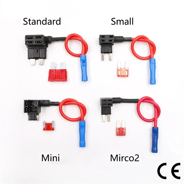 Uchwyt bezpiecznika 12 V Dodatkowy adapter TAP Micro2 Mini Mały standardowy bezpiecznik automatyczny ATM APM z uchwytem z bezpiecznikiem samochodowym 10 A