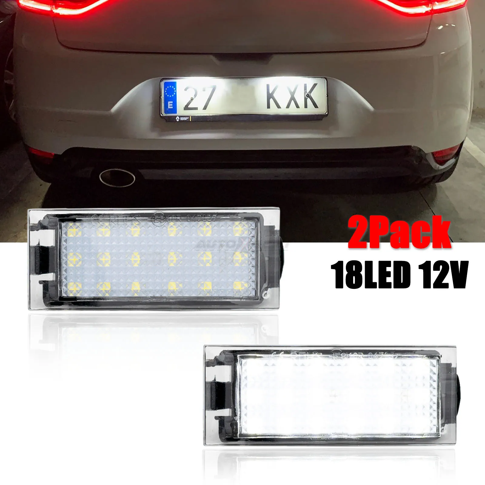 2x License Plate Light Canbus For Renault Megane Clio Espace Laguna Master Twingo Vel Satis Rear Tail Number Lamp Blinker