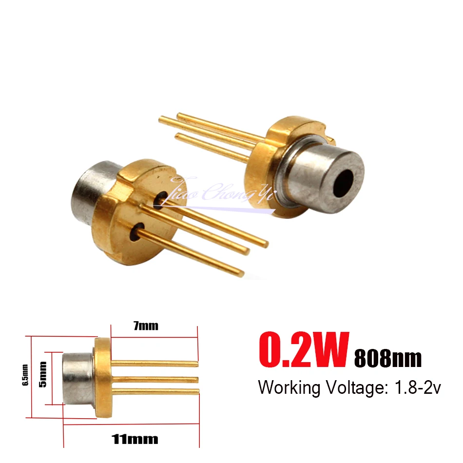 0.2W Metal 808nm LED 200mW Infrared IR Laser Diode LD TO-18 / 5.6mm  light-emitting diode DIP