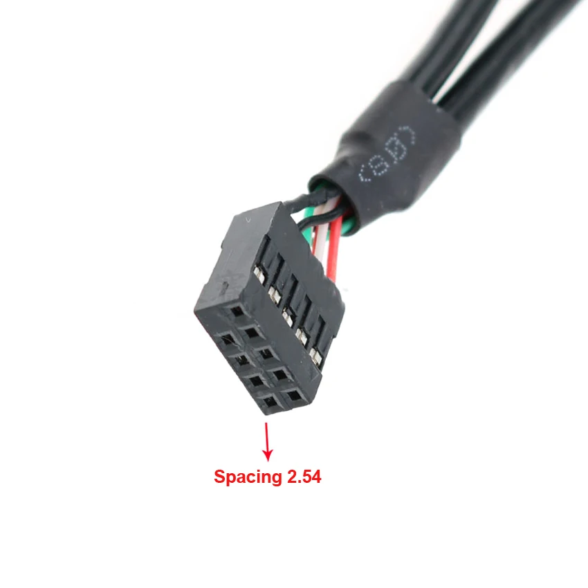 High Quality 30cm Motherboard Internal 9pin Pitch 2.54mm to Dual Port USB 2.0 A Female Screw Lock Panel Mount Cable