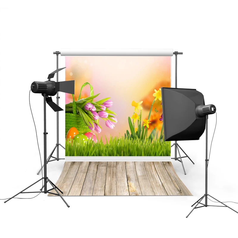 

Tulips Easter photography backgrounds polyester baby girls photo backdrops of photographic studio accessories photophone GE-060