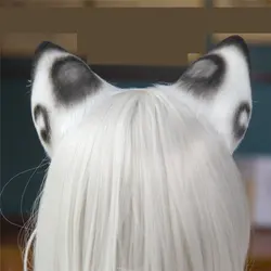 hand work snow leopard Ears Hairhoop Headwear For Christmas Halloween Cosplay Costume Accessories