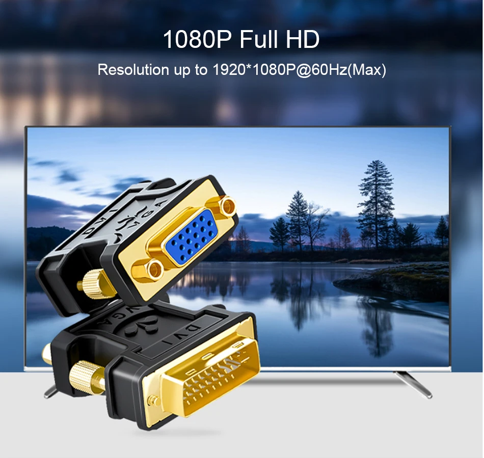 SAMZHE 24+5 DVI-I Stecker auf VGA Buchse Adapter Video-Konverter HDTV LCD-Monitor Adapter DVI auf VGA für HDTV PC Projektor – Detail 3