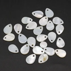 20Pcs Natural Freshwater Elliptic Type Pendant Beads Punch Loose Beads for DIY Elegant Necklace Bracelet Jewelry Making