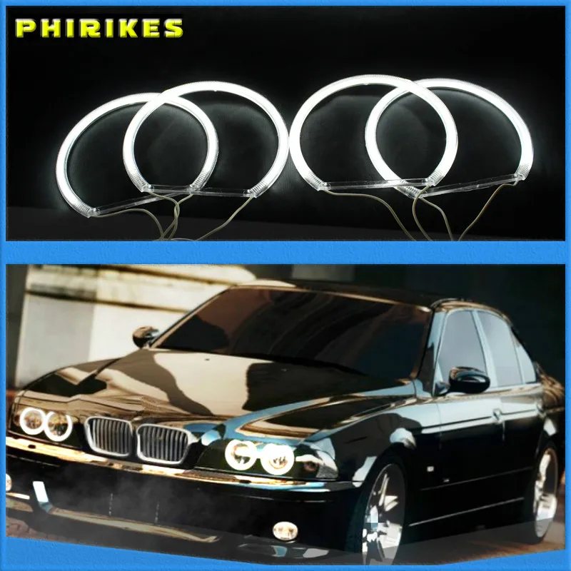 

Светодиодный ангельские глазки для BMW E46 E39 E38 E36 проектор фары белый E39 ангельский глаз 4*131 мм кольца