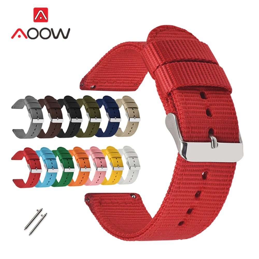 Colorful Nylon Strap Stainless Steel Buckle Quick Release Universal Replace Bracelet Band for Men Women 18mm 20mm 22mm 24mm