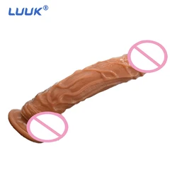 LUUK Long Dildo Realistic Penis Blood Vessel Suction Cup Dildos for Women Big Dick Female Masturbator Adult Toys