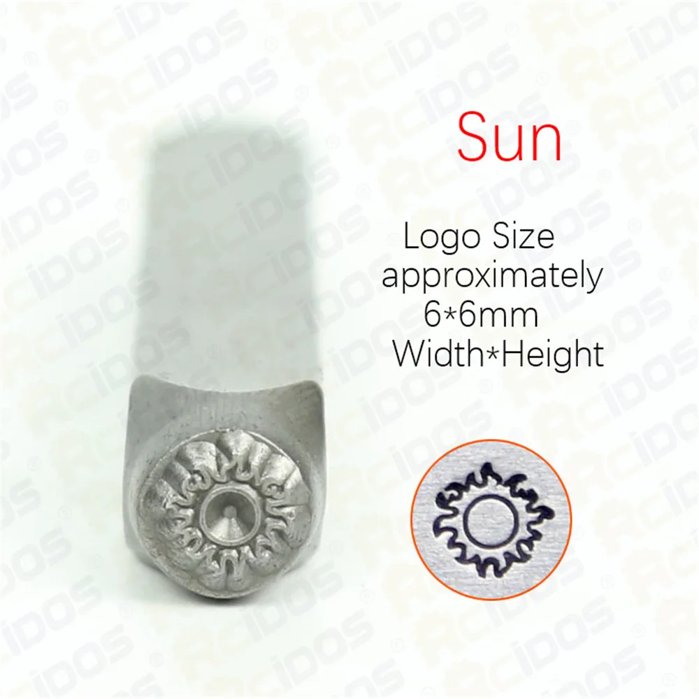 Sun/Lotus/ Christmas Tree/Mandala Flower/Leaf Design Metal Jewelry Stamps,inflorescence DIY Bracelet jewelry stamp,6mm