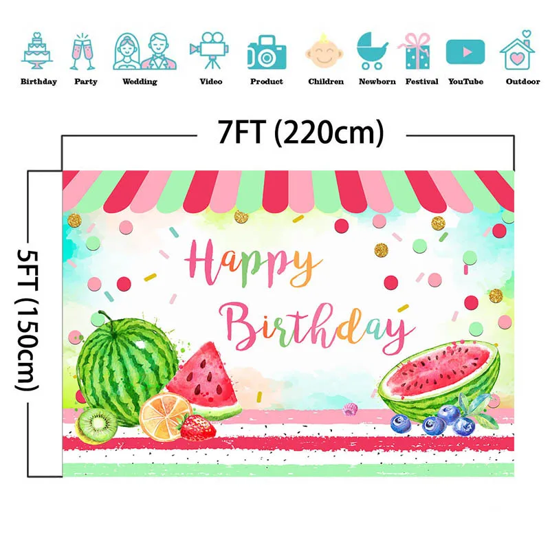 생일 파티 배경 과일 편리한 저장소 사진 배경 장식 어린이 생일 사진 스튜디오