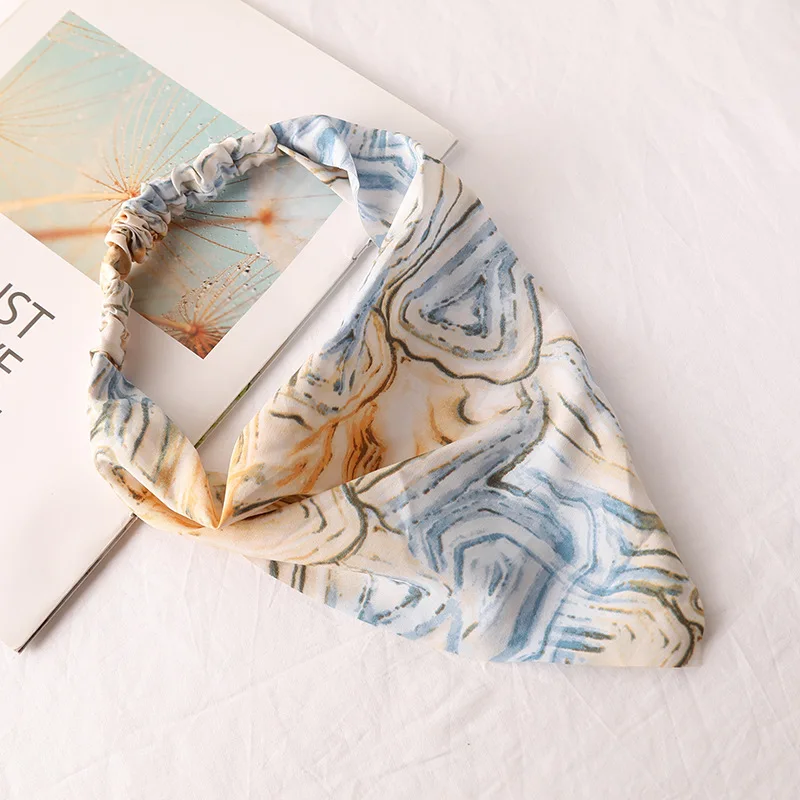 Damen Bandana Vintage Bohemia Damen Bandana Haarband Schal Print Vintage Dreieck Turban Elastisches Stirnband für Damen Kopftuch – Detail 5