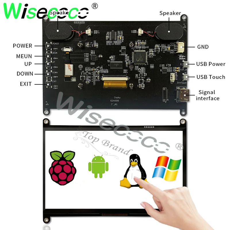 7 Inch IPS Raspberry Pi Touch LCD Display Module 1024x600 Android Windows Linux Raspberry Pi All In One  Potable Monitor