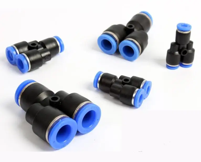 

100PCS "Y" Pneumatic Connector Tee Union Push In Fitting for Air Pipe joint OD 4 6 8 10 12MM,PY4,PY6,PY8,PY10,PY12,PY16