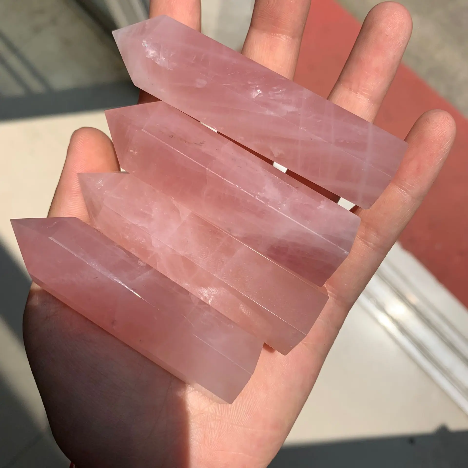 

1 kg Rose Quartz Tower Crystal pink crystal Tower Rose Quartz Wand Healing Crystal Rose Quartz Stone