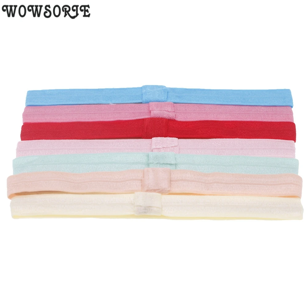 15mm Solid Hair Band Girls Shimmery Cheap Elastic Headband Accessory Kids DIY Headbands Hair Accessories 23 Colors 20pcs/lot