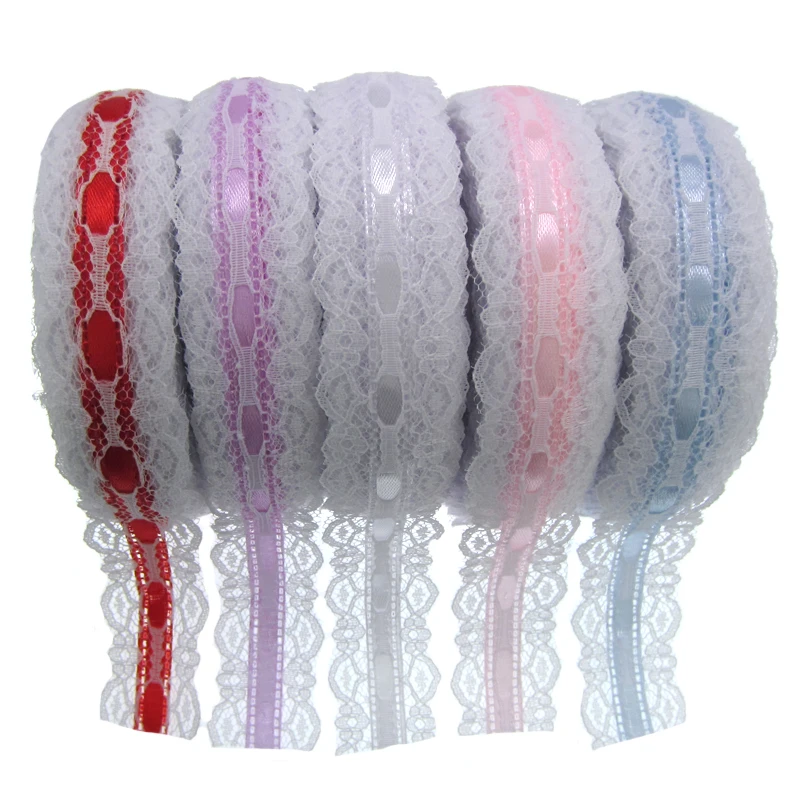 Cinta de satén de encaje blanco para manualidades, 1 rollo de 20 yardas, 1 pulgada, para fiesta, boda, álbum de recortes, embalaje de 2,5 cm