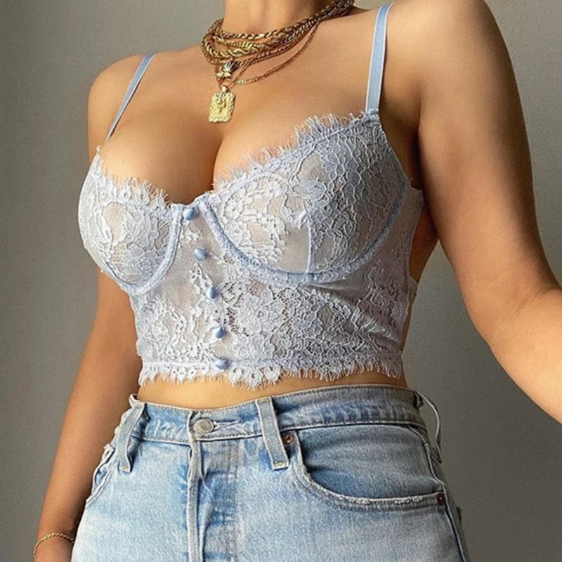 Lingerie sensual feminina, sutiã de malha com rendas bordadas, bralette confortável com bojo