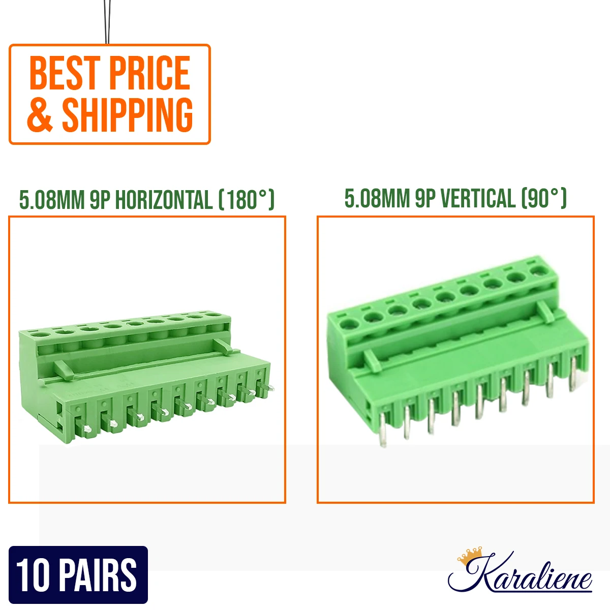 2EDGK-5.08-9P 2EDGV-5.08-9P 2EDGR-5.08-9P 9Pin Screw Terminal Block 5.08MM Pitch Plug Socket for PCB 10SETS