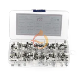 100 adet 5x20mm 0.2A-20A hızlı darbe cam tüp sigorta muhtelif kiti hızlı darbe cam sigortalar