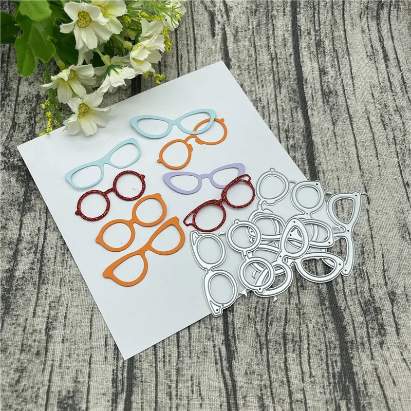 8 Pcs glasses lace craft Metal Cutting Dies For DIY Scrapbooking Album Embossing Paper Cards Decorative Crafts