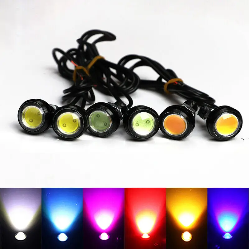 10Pcs/Lot 10W 18MM LED Eagle Eyes Car Daytime Running Light Reverse Parking DRL Lamp 12V Auto Parking Bulb Car led lights