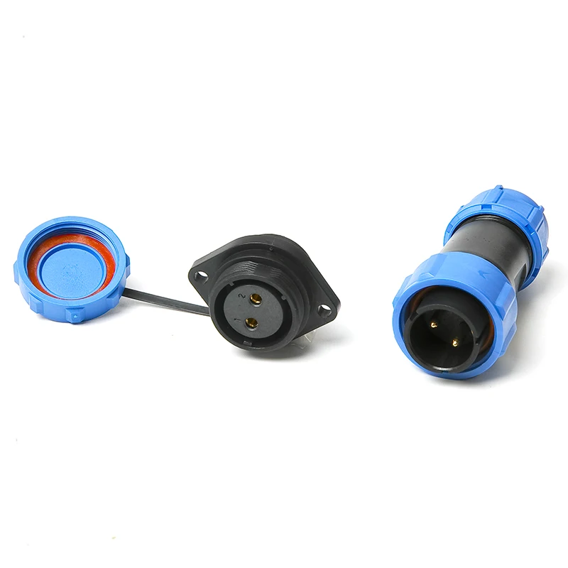 

SP21 IP68 waterproof connector plug flange 2 pin 3 pin 4 pin 5 7 9 12 pin screw crimping with welding connector