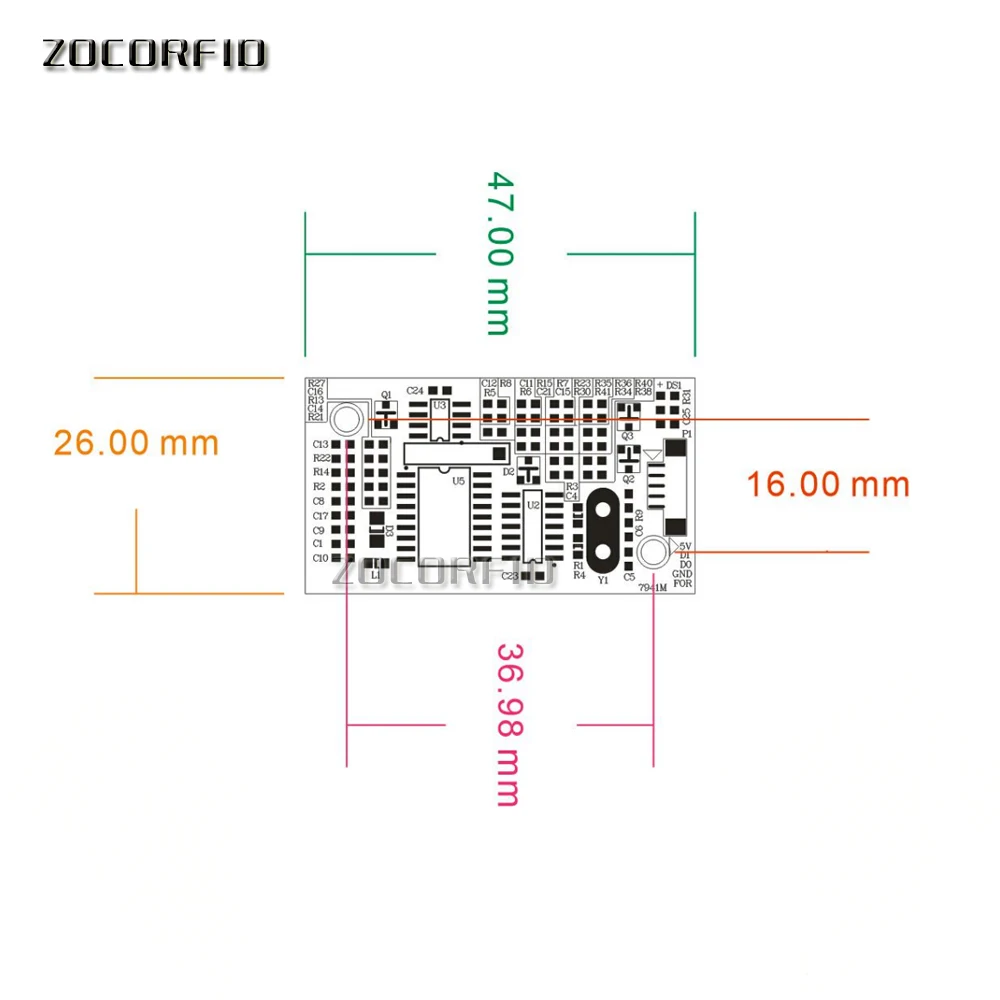 5V 13.56MHZ RFID Read Module Wiegand/UART Output M1 IC Card Reader Module/access control reader module