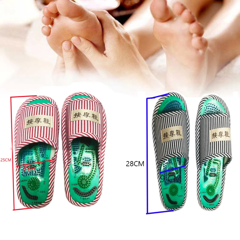 Shiats Acupuncture Foot Massage Slippers Health Shoe Magnetic Sandals Acupuncture Healthy Feet Care Massager Magnet Shoes