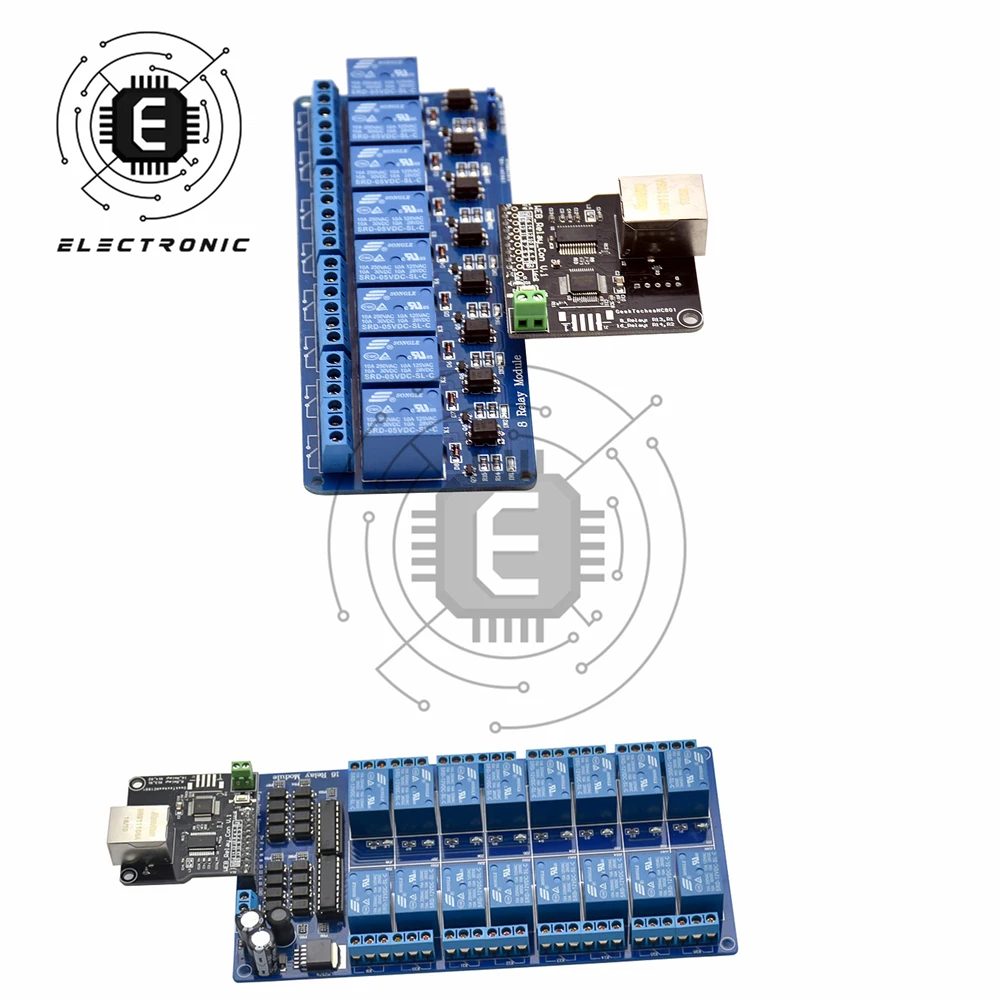 Ethernet Control Module 8-channel/16-channel Relay RJ45 Port Ethernet Controller Board