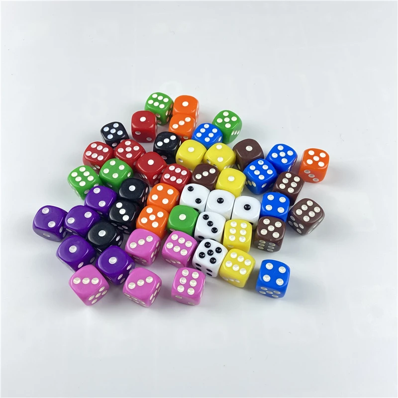 Dados de acrílico de 16mm para beber, dados de hexaedro de esquina redonda, color blanco, para juegos de fiesta, Club, fiesta, juegos familiares, lote de 10 unidades